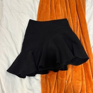 bec + bridge Black Asymmetrical Ruffle Skirt